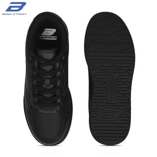 Image of Bond Street Men's White & Green Casual Sneakers | PU Upper Lace-Up Shoes for Men | Lightweight Footwear with Durable PVC Sole | Stylish & Comfortable Men's Fashion Sneakers