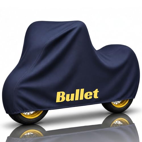 Image of Puroma-Pro Heavy Duty Waterproof Bike Cover Compatible for Bullet Bikes - Outdoor Motorcycle Cover Windproof Buckle, UV Protection & Dust Resistant Full Body Cover