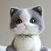 TEHAUX Cat Stuffed Animal Whiskers Plush Tuxedo Cat Beards Kit for Crafting Animal Whiskers for Needle Felting