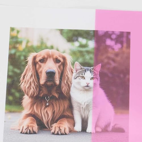 Image of A4 PVC Flexible Plastic Sheets, 10Pcs 0.3mm Thick A4 Size, Transparent DIY Crafts Film (Pink)