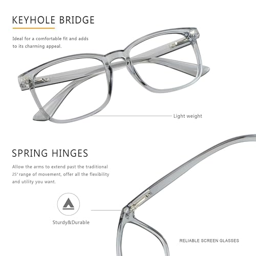 Image of Vintage Square Progressive Multifocal Presbyopic Glasses, Photochromic Gray Sunglasses for Men Women Readers (Clear Gray,+0.00 /+2.25 Magnification)