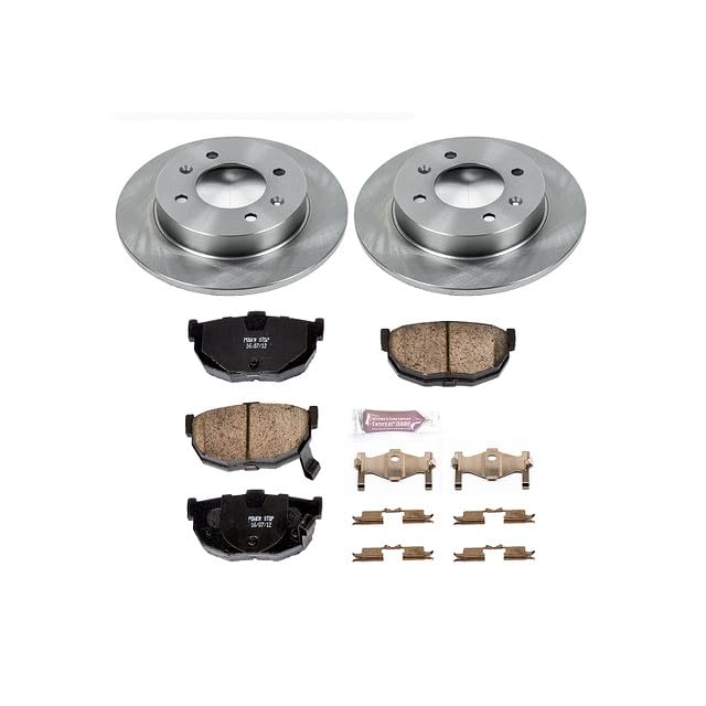 Image of PowerStop Rear Brake Kit for Hyundai Elantra 1997-06 | Hyundai Tiburon 1997-01 - Z17 Ceramic Brake Pads & Disc Rotors Replacement, KOE3106