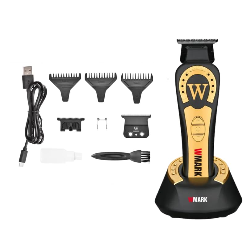 Image of WMARK NG-8230 Ultra premium Professional T Blade Hair Clipper 0 Gapped Outlining For Barbers 0Mm Balding Shape 8 Speed settings 7000-9000 Rpm Extra spare blade set 2500mAh battery 240 Min, Model 33