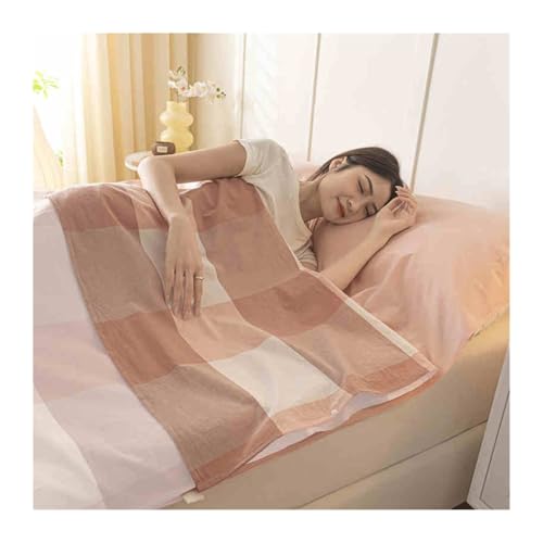 LFSPHQEC Plaid Sleeping Bag Liner Cotton Travel Sheets Lightweight Single Double Adult Sleep Sack for Travel Camping Hotel(Pink Plaid,180x230cm-70x90)