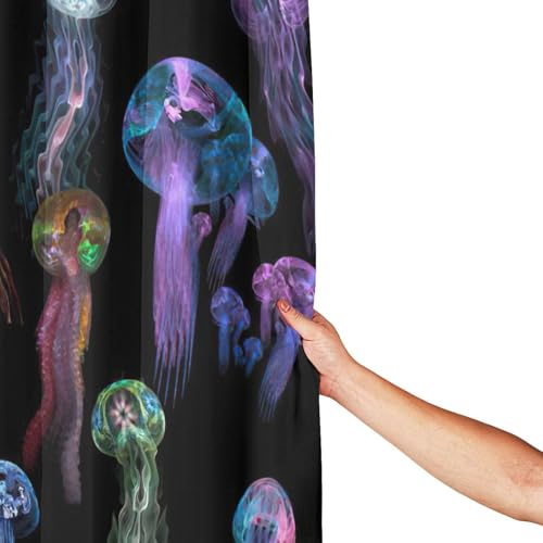 Rideau de douche imprimé méduses en polyester imperméable 183x183 - 5