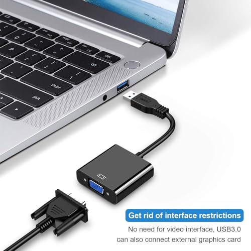 Image of USB 3.0 VGA Adapter External USB 3.0 Video Display Cable for PC Laptop Windows 7 /8 / Vista and Win 10