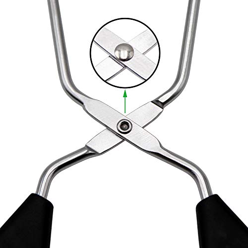 Qaaqs Scissor 18/8(304) Stainless Steel Tongs With Plastic Silicone Kitchen Food Baking Bread Clamp Bbq Grilling Barbecue Black Tongs 9 ½ Inch (3 Pieces) #TOP1