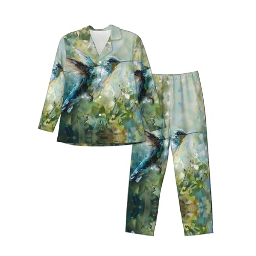 Pyjama homme peinture à l'huile doux et ample avec poches fonctionnelles
