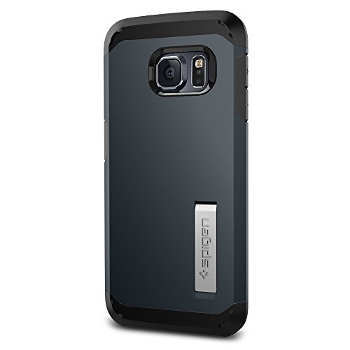 Spigen Tough Armor Galaxy S6 Edge Case with Kickstand and Extreme Heavy Duty Protection and Air Cushion Technology for Galaxy S6 Edge 2015 - Metal Slate