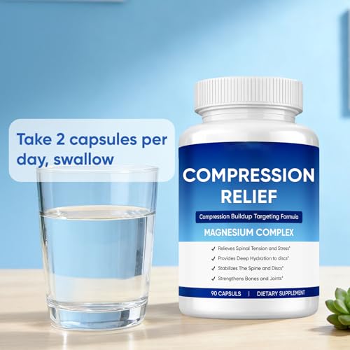 Image of Mentara 8-in-1 Magnesium Complex, 1000mg Compression Relief Capsules, Support Back, Spine & Discs, Reduces Pressure, Deeply Hydrating, Non-GMO, 90 Capsules (1)
