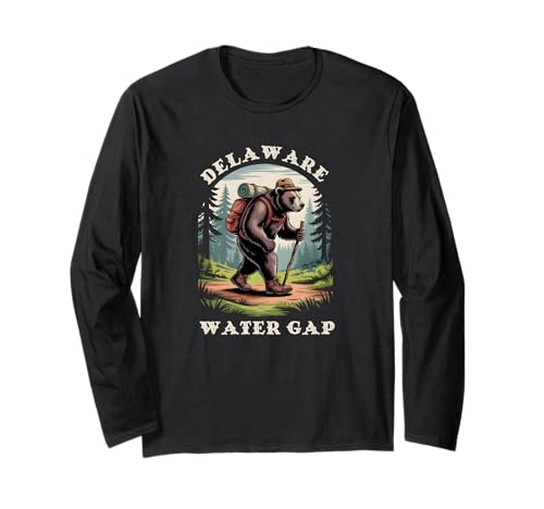 Delaware Water Gap, Pennsylvania PA Mountains Hiking Bear Long Sleeve T-Shirt