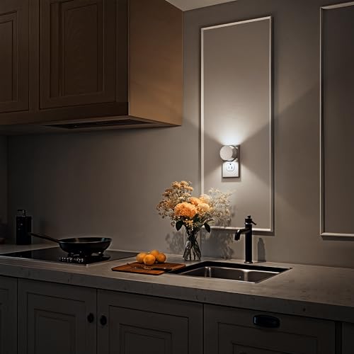 Image of Briignite Night Light[2 Pack], Night Lights Plug into Wall, 3 Level Brightness Adjustable Plug in Night Light, Dusk to Dawn Sensor, Nightlights for Adults, Bedroom, Bathroom, Hallway, 5000K