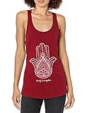 Fifth Sun Women's Boho Yoga Junior's Racerback Tank Tops, red//Beauty Everywhere, x-Large