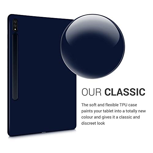 Kwmobile Tpu Silicone Case Compatible With Samsung Galaxy Tab S8+ Plus / Galaxy Tab S7+ Plus - Case Soft Flexible Shock Absorbent Cover - Dark Blue #TOP2