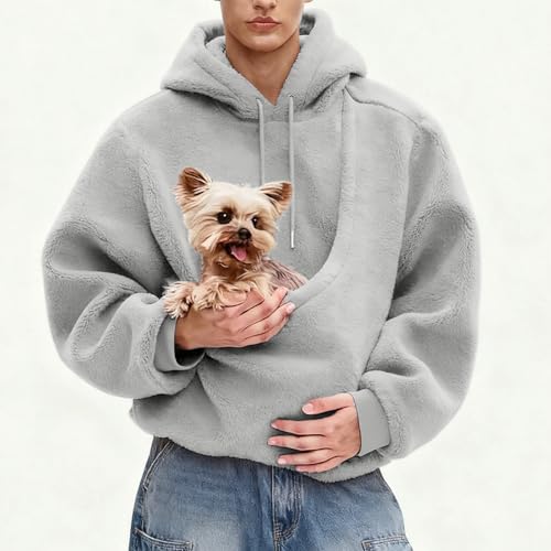 Womens Pet Carrier Hoodie Fleece Comfort Hoodie Sweatshirt with Cat Pouch - image 4