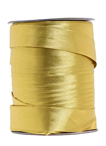 Mandala Crafts Double Fold Bias Tape For Sewing, Seaming, Binding, Hemming, Piping, Quilting Metallic Gold 1 Inch 55 Yards #TOP23