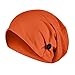 Bottone rimovibile da donna, arricciato, solido, berretto musulmano, berretto, sciarpa fasciatoio, berretto con ventilatore, Colore: arancione., Taglia unica