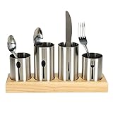 Was Sie bekommen: Das Paket enthält 4 silberne Behälter und 1 herausnehmbaren Bambusboden. Maße: Die Größe der Behälter beträgt 6,2 cm D x 12,4 cm H (Länge) und 6,2 cm T x 9 cm H (S). Die Gesamtmaße der Basis sind 30,2 cm L x 8,6 cm B x 4,3 cm H.