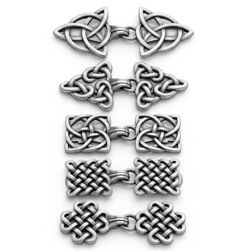 Ymapinc 5 Styles Vintage Cloak Clasp for Clothing Silver Scarf Pins and Clips for Cardigan Sweater Pin Dress Clips Toggle Buttons - Zinc Alloy Brooches for Shawl Collar