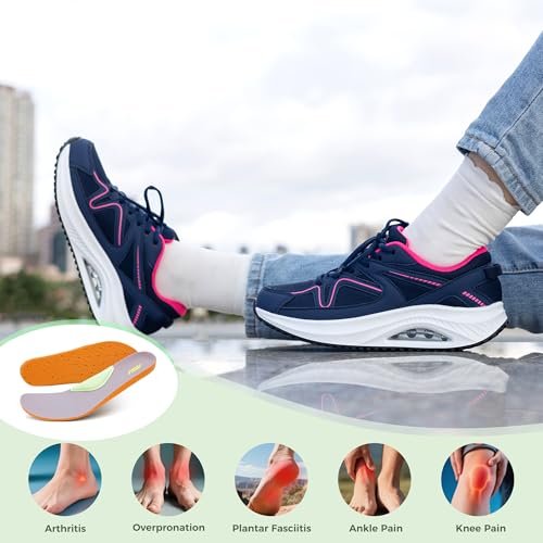 Image of Autper Plantar Fasciitis Shoes Women Walking Arch Support Tennis Casual Athletic Nurse Orthotic Sneakers for Foot Pain Relief