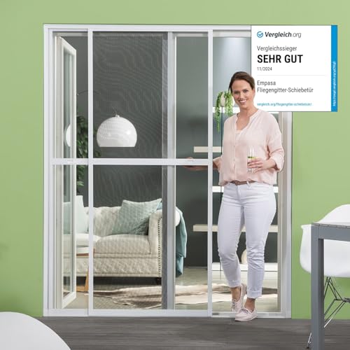 empasa Insektenschutz Doppelschiebetür 'XXL' Schiebetür Fliegengitter...