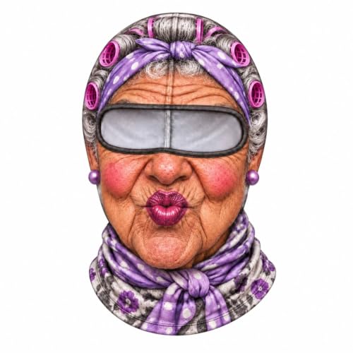 Old Women Ski Mask Funny Realistic 3D Printed Winter Full Face Balaclava - image 1