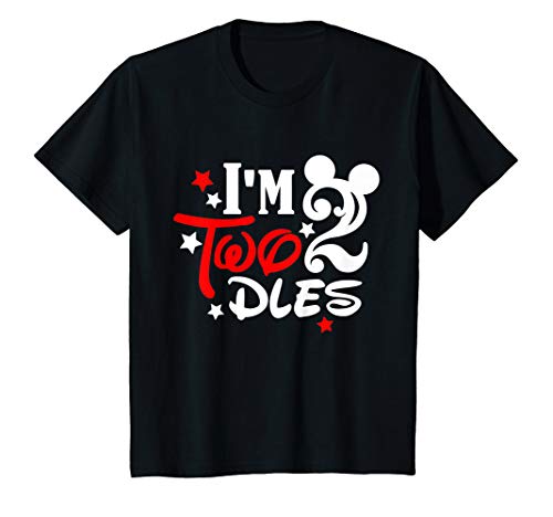 Kids I'm Twodles, 2nd Birthday Party Gift, 2nd Birthday Mouse Tee T-Shirt