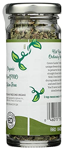 Green Garden Freeze-Dried Oregano - Freeze Dried Organic Oregano, Oregano Seasoning, Substitute Oregano Fresh, Freeze Dried Oregano Fresh, Gluten Free, Usda Organic, Vegan - 0.18 Ounce, 2-Pack #TOP2