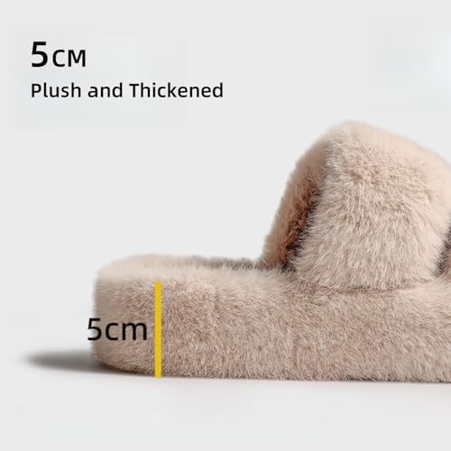 Open Toe Slippers For Women House Platform Cute Indoor Bedroom Fuzzy Shoes Home Summer Height-Increasing Slippers Cozy Fluffy Outdoor White Slides Trendy Gift3