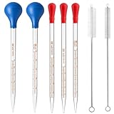 Pipette Set, Glaspipette mit Reinigungsbürsten, Pipetten 10ml 5ml 3ml 2ml 1ml, Pipette Glas, Glas Pipette, Tropfpipette Für Labor Lebensmittel Forschung Medizin Schule