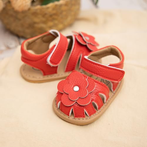 Image of Babelvit Infant Baby Girl Boy Sandals Comfort Premium Summer Outdoor Casual Beach Shoes with Flower Bowknot Anti Slip Rubber Sole Newborn Toddler Prewalker First Walking Shoes