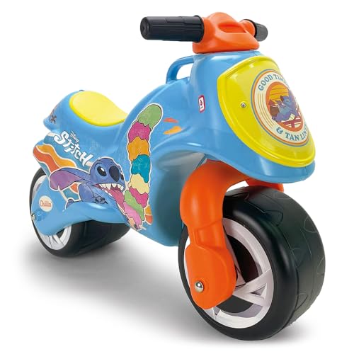Moto sans pédales Neox Stitch pour Enfants dès 18 Mois Design Stable Ergonomique Roues Larges poignée de Transport décoration Disney résistante par INJUSA