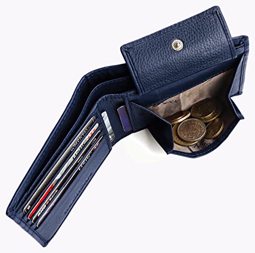 Image of WildHorn Rfid Protected Leather Wallet For Men,Navy Blue