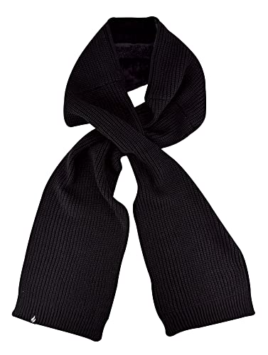 HEAT HOLDERS Mens Thermal Warm Insulated Fleece Lined Scarf for Winter (One Size, Black)