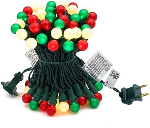 Outdoor Christmas Lights 19FT 70LED Christmas String Lights Multi Color with Pearlized Glass Mini Globe Round Bulb Indoor Outdoor use for Halloween Xmas Tree Yard Decor