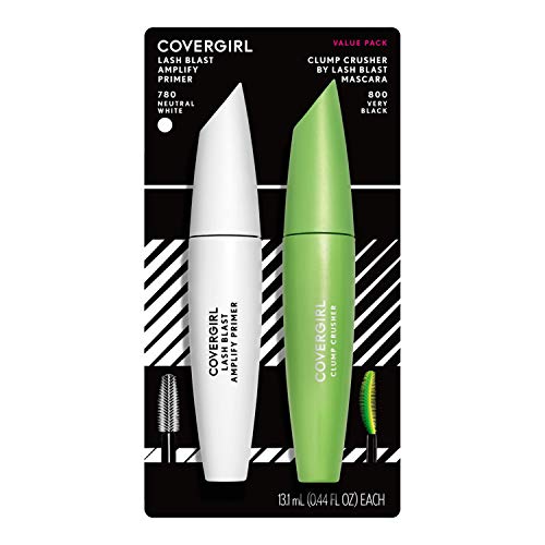 Covergirl LashBlast Clump Crusher Mascara and LashBlast Amplify Eyelash Primer, Very Black, Value Pack