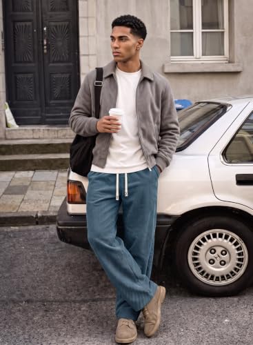 Image of JMIERR Mens Corduroy Pants Wide Leg Baggy Sweatpants