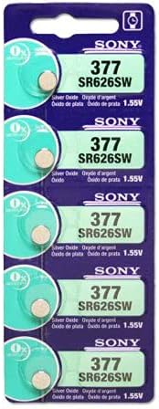 Sony SR626SW 377 Silver Oxide 1.55V Battery (5 Pieces)
