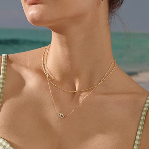 Image of MEVECCO Dainty Pendant Layered Necklaces for Women