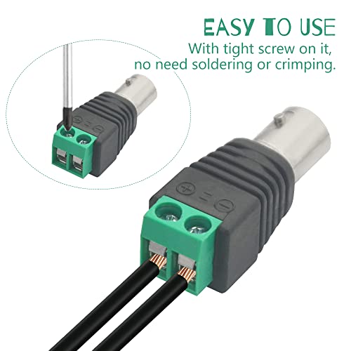 Wmycongcong 40 Pcs 2.1X5.5Mm Male Female Dc Power Adapter Connector Coaxial Camera Video Bnc Male Female Balun Connector For Coax Cat5 Cctv #TOP2