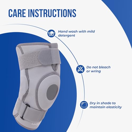 Image of Leeford Ortho Hinged Knee Braces Support for Men and Women | Joint Stability Belt, Knee Pain Relief Patella Stabilizer (Neoprene) For Gym, Sports, Injury Recovery Size- XL