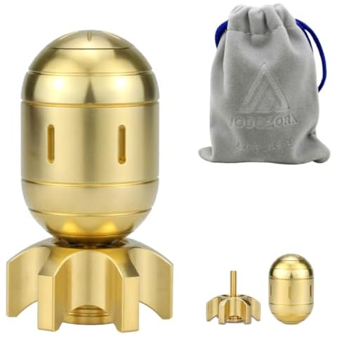 Atomic Bomb Fidget Toys Adults, Metal Fidget Spinner, 3 in 1 Metal Fidget Toy, EDC Clicker, Desk Toys for Office, Table Decor, ADHD Stress Relief, Gifts for Adults Teens (Brass) Cover