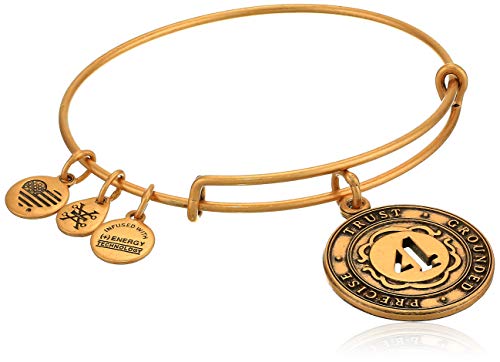 Alex And Ani Replenishment 19 Women's Numerology Number Four, Charm Bangle, Rafaelian Gold
