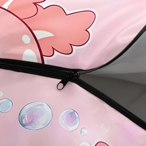 Image of QOOMO Axolotl Cute Camping Sleeping Bags,3 Season Warm & Cool Weather,Lightweight,Waterproof Sleeping Bags for Adults & Kids,Traveling,and Outdoors