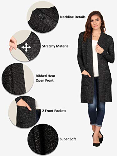 Lildy Women's Open Front Pocket Cardigan, Lightweight Casual Super Soft Stretchable Cozy Material4