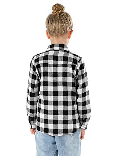Image of Phorecys Girls' Plaid Flannel Shirt Long Sleeve Button Down Buffalo Checkered Shirt 2T-10 Years