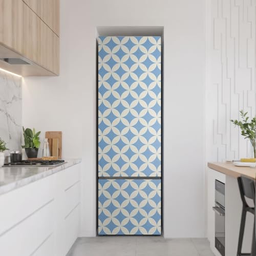 Decoración de cocinas modernas con vinilo geométrico para neveras 3