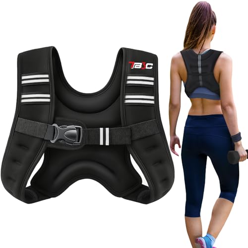 TB3C Weighted Vest Woman, 8 LB Womens Weight Vest for Walking, Strength Training Weight Vests for Men, Reflective Stripe Fitness Vest for Workout Running Jogging