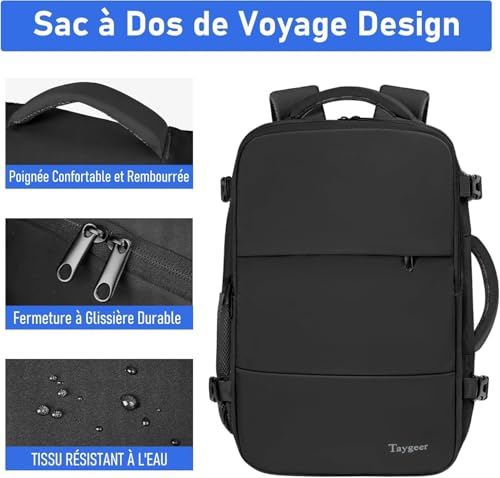 Sac Cabine Ryanair 40X30X20 : Taygeer Bagage Cabine 40x30x20, Sac a Dos Voyage Cabine Avion 40x... – Image 5