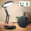 COOLNIGHT Small Desk Lamp, 10 Brightness LED Desk Lamp for Home Office, Rechargeable & Cordless, Eye-caring, Black